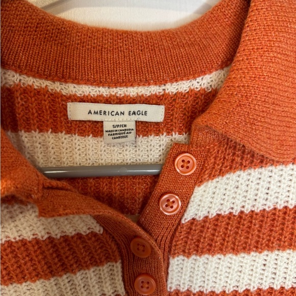 American Eagle Outfitters Orange and White stripped sweater Size S D1.2 - Picture 5 of 12